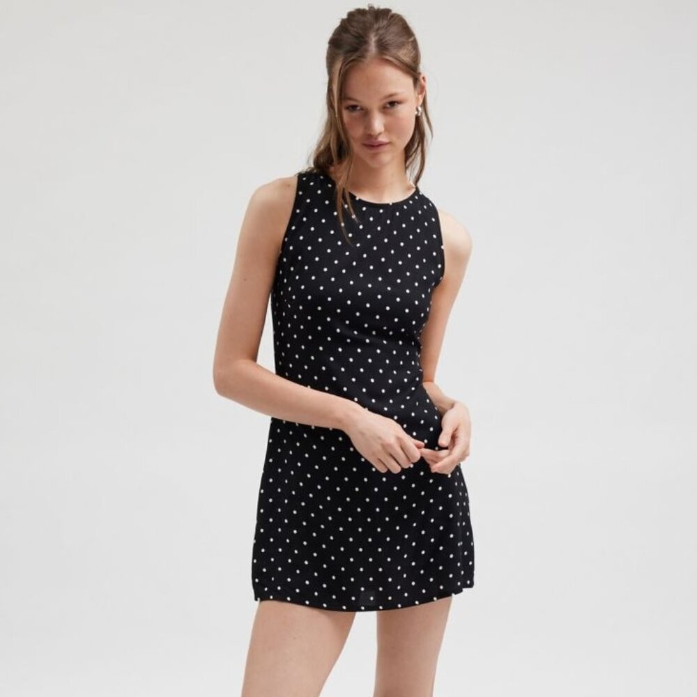 Motel Ayana Polka Dot Open Back Mini Dress